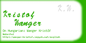kristof wanger business card